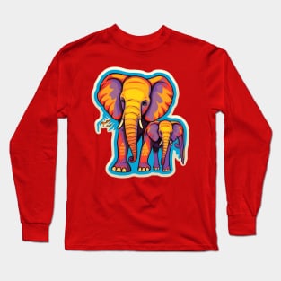 Cute cartoon elephant Long Sleeve T-Shirt